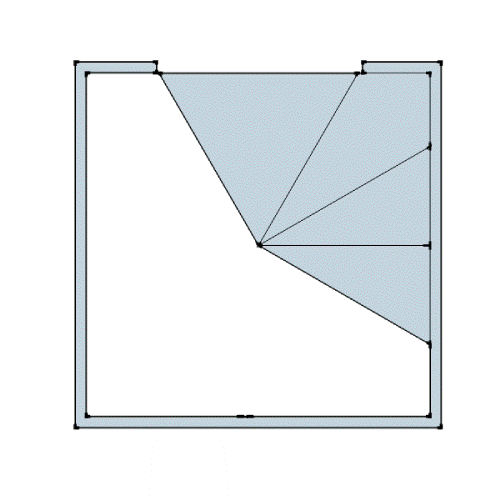 Sbarco triangolare scala quadrata
